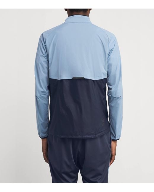 On Shoes Blue Packable Weather Jacket for men