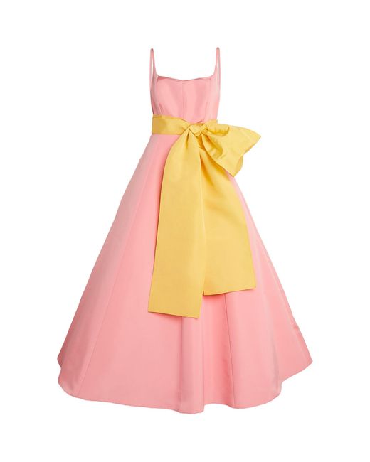 Carolina Herrera Pink Silk Bow-detail Gown