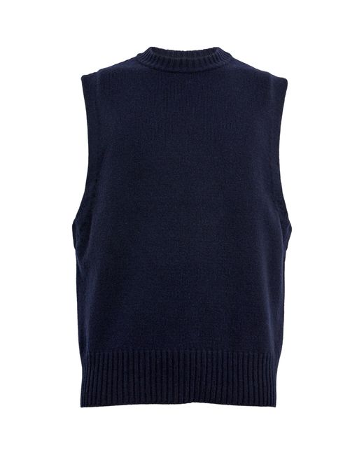 Rohe Blue Wool-cashmere Sweater Vest for men
