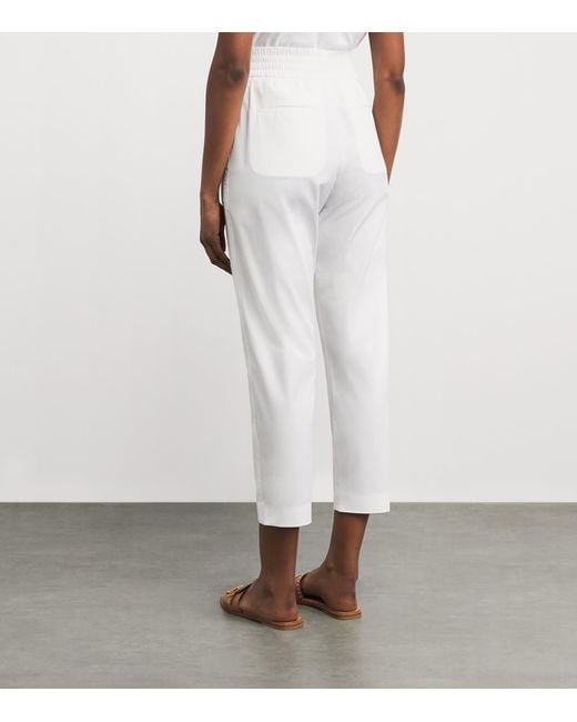 Eleventy White Elasticated Straight Trousers