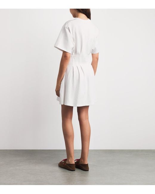 Polo Ralph Lauren White Cotton Shaped Mini T-Shirt Dress