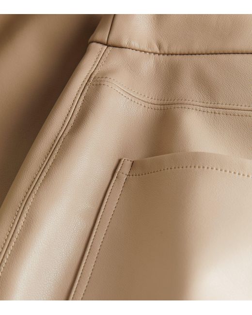Max Mara Natural Faux-leather Slim-leg Trousers