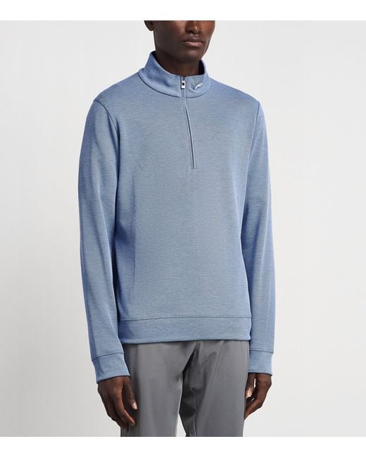 Kjus Blue Essentials Quarter-Zip Sweatshirt for men