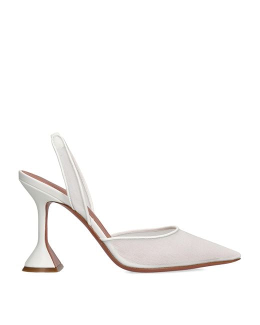 AMINA MUADDI White Mesh Holli Slingback Pumps 95