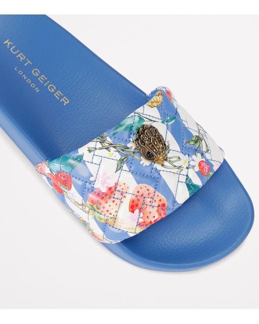 Kurt Geiger Blue Meena Eagle Slides