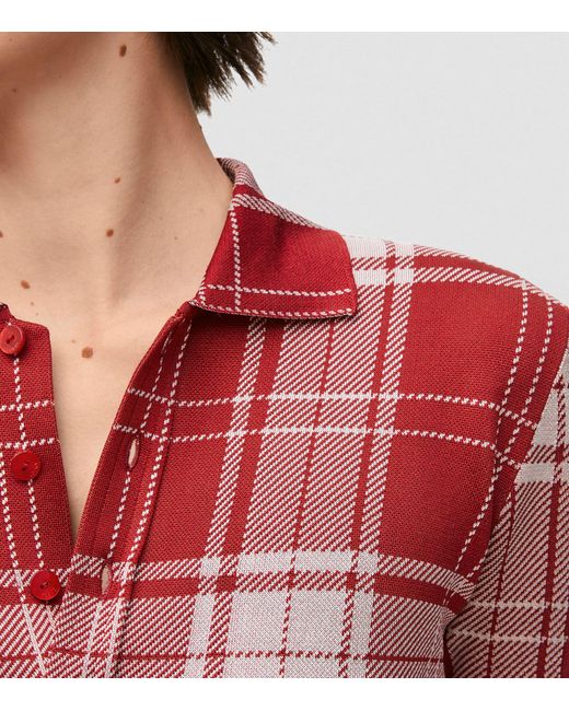 Loewe Red Silk-blend Polo Shirt