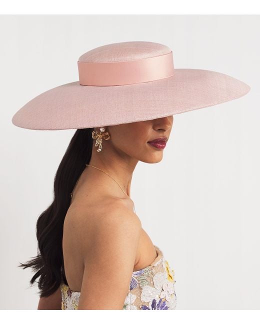 EMILY - LONDON Pink Ribbon-Detail Hat