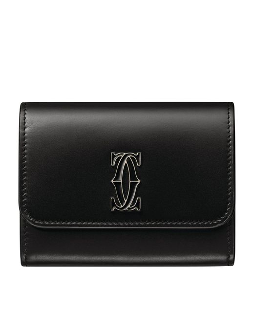 Cartier Black Mini Leather C De Wallet for men