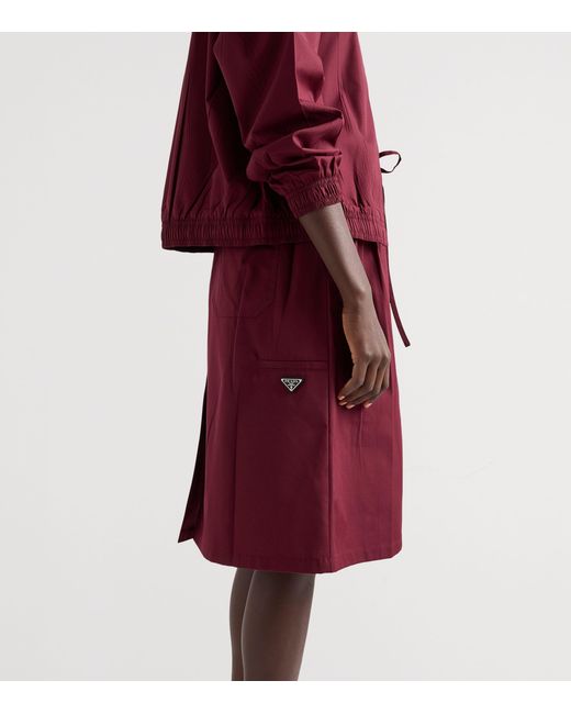 Prada Purple Drawstring Midi Skirt