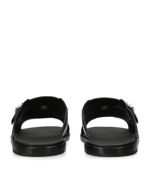 Santoni Black Crocodile Monk Sandals for men