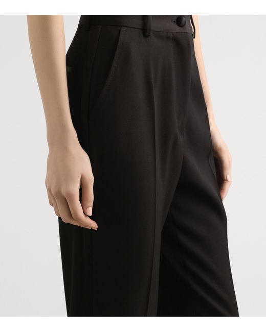 Dolce & Gabbana Black Virgin Wool-Blend Tuxedo Trousers