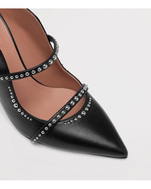 Malone Souliers Black Leather Studded Maureen Heeled Mules 85
