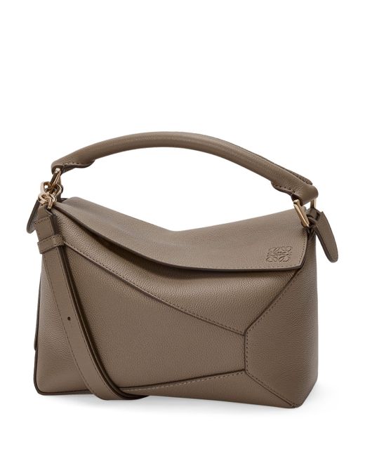 Loewe Metallic Small Leather Puzzle Edge Top-Handle Bag