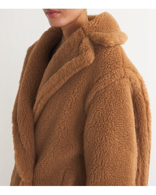Max Mara Brown Alpaca-Blend Short Teddy Coat