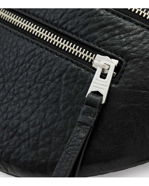 AllSaints Black Lambskin Itoko Belt Bag for men