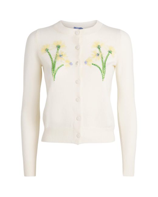LEO LIN White Wool-Cashmere Claire Cardigan