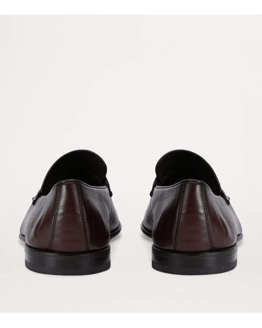 Zegna Brown Leather L'Asola Loafers for men