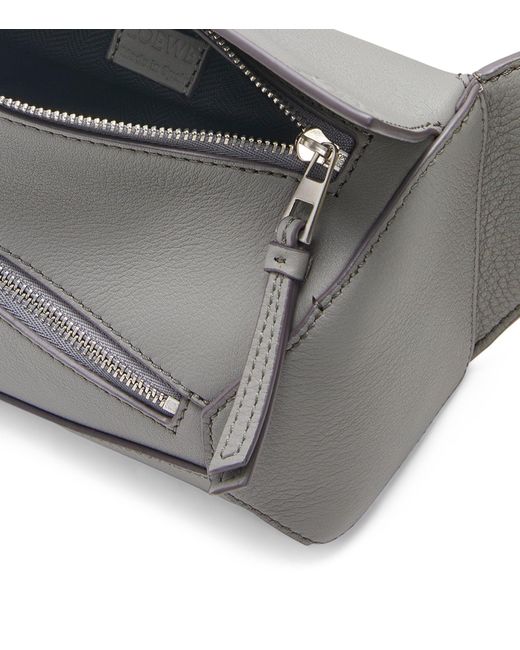 Loewe Gray Mini Leather Puzzle Edge Belt Bag for men