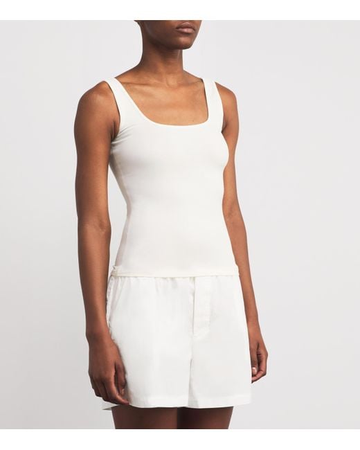 Skims White Stretch-Cotton Jersey Tank Top
