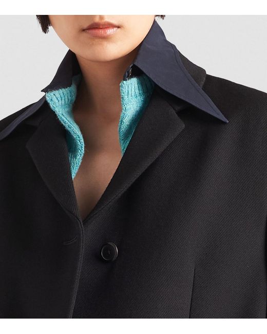 Prada Black Wool Gabardine Single-breasted Jacket
