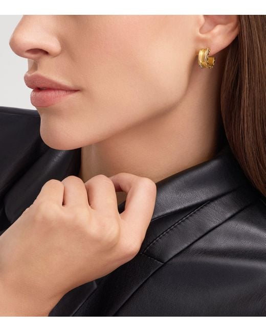 BVLGARI Metallic And Diamond B.Zero1 Earrings