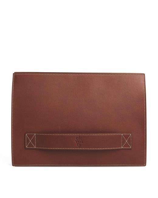 Eleventy Brown Hand-Held Pouch for men