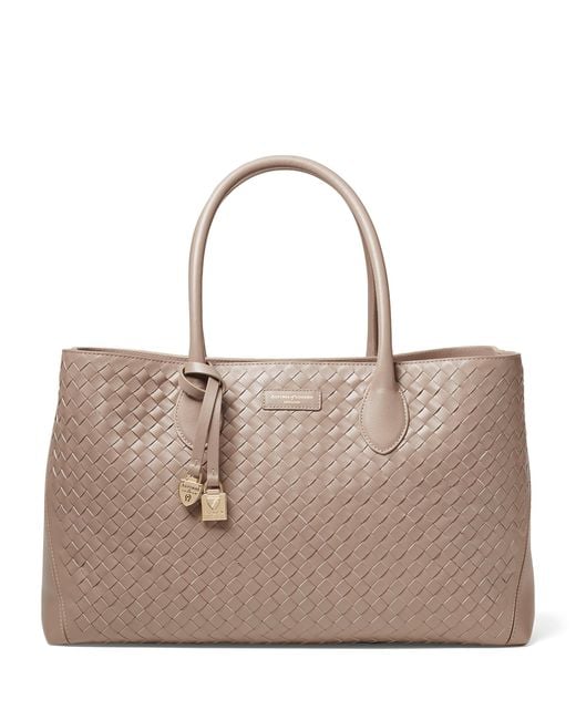 Aspinal Brown Leather London Tote Bag