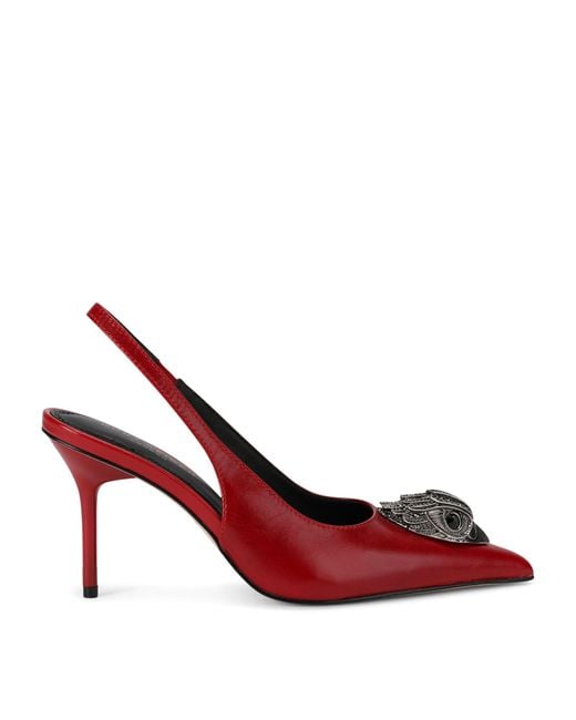 Kurt Geiger Red Leather Belsize Eagle Slingback Heels