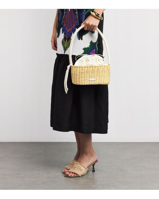 Muuñ Metallic Straw Kate Shoulder Bag