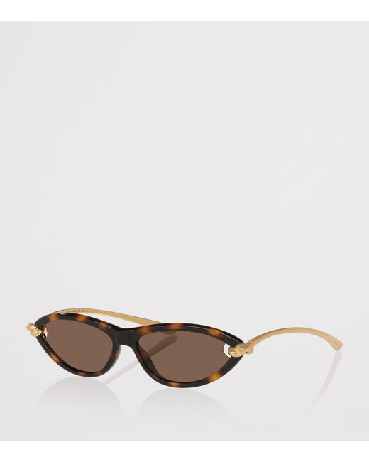 Bottega Veneta Brown Tortoiseshell Cat Eye Sunglasses