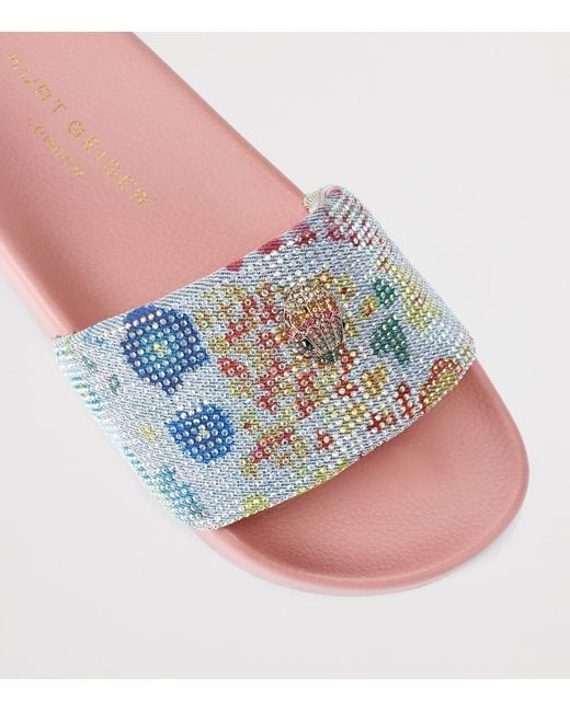 Kurt Geiger Blue Meena Eagle Slides