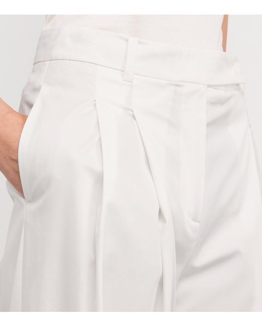 Eleventy White Double-Pleated Tailored Trousers
