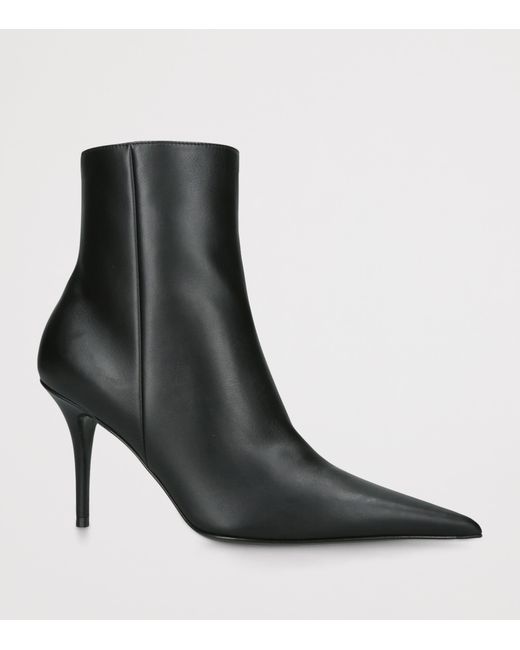 AMINA MUADDI Black Leather Barbara Heeled Ankle Boots 90