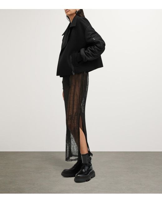 AllSaints Black Wool-Blend Orla Jacket