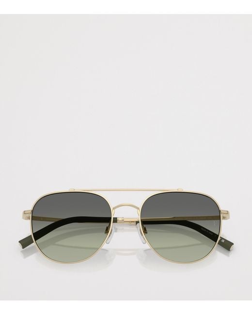 Oliver Peoples Gray X Roger Federer Metal R-10 Pilot Sunglasses