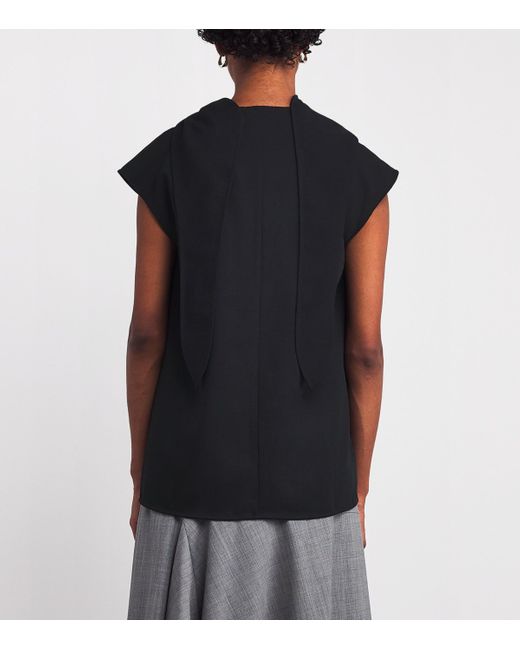 BITE STUDIOS Black Wool Draped Top