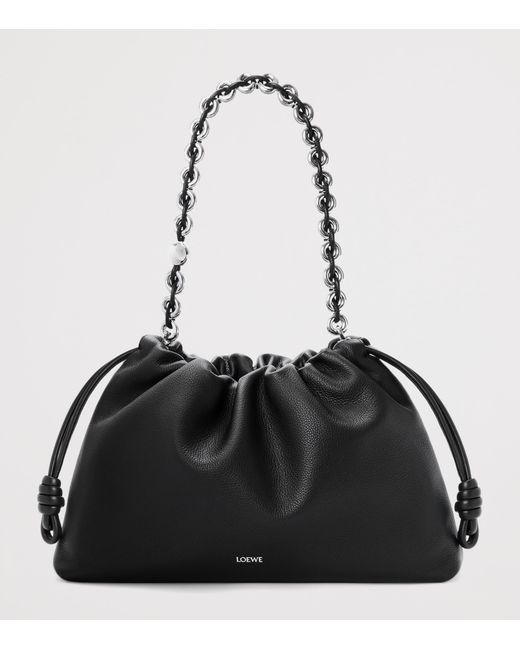 Loewe Black Large Leather Flamenco Shoulder Bag
