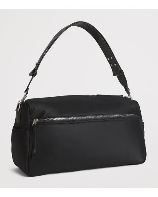 AMI Black Large Canvas Marcel Weekend Bag for men