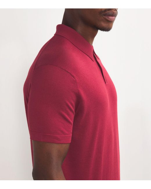 Derek Rose Red Sea Island Cotton Jacob Polo Shirt for men