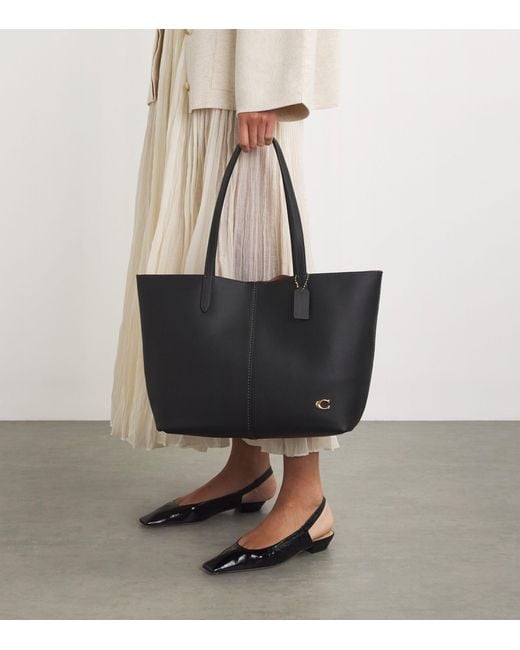 COACH Leather North Tote Bag In Black Lyst coach-leather-north-tote-bag-in-black-lyst