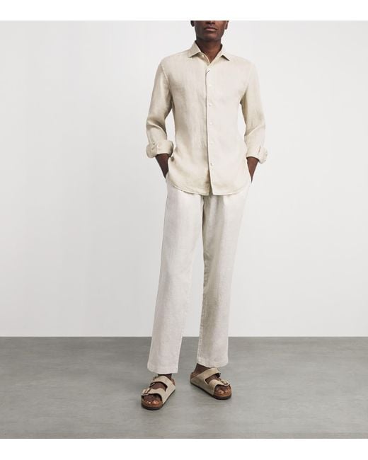 Corneliani White Linen Shirt for men