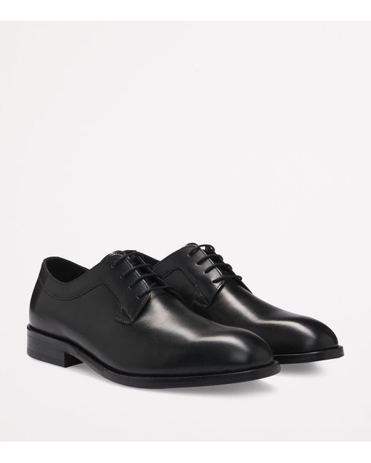Boss Black Leather Derby Shoes for men