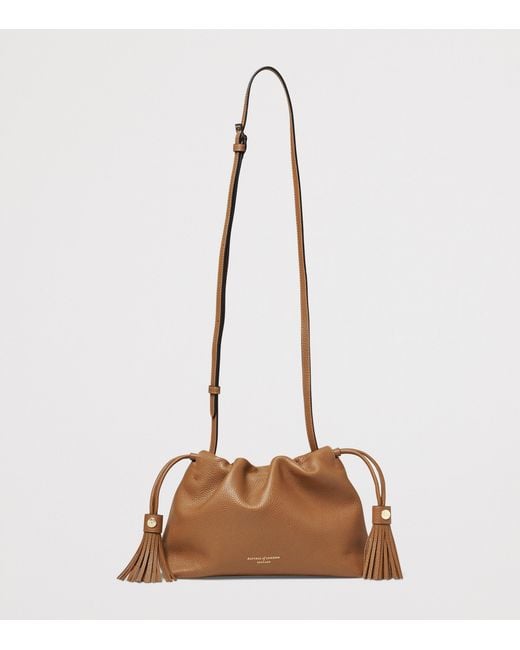 Aspinal Brown Large Leather Soho East West Cross-Body Pouch
