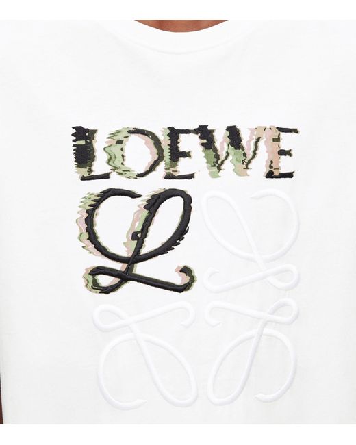 Loewe White Glitch Anagram T-shirt for men