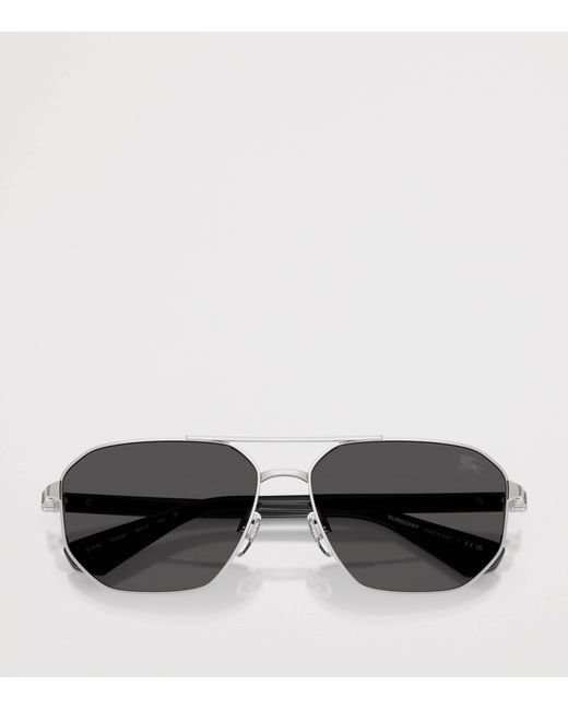 Burberry Gray Pilot Sunglasses for men