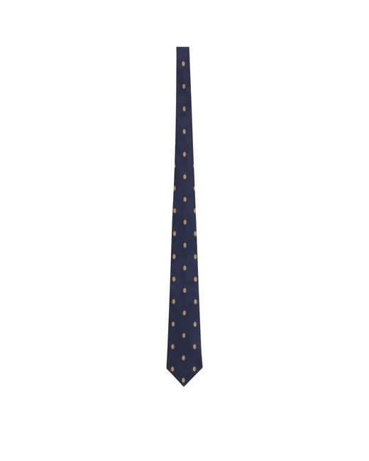 Saint Laurent Blue Silk Jacquard Medallion Tie