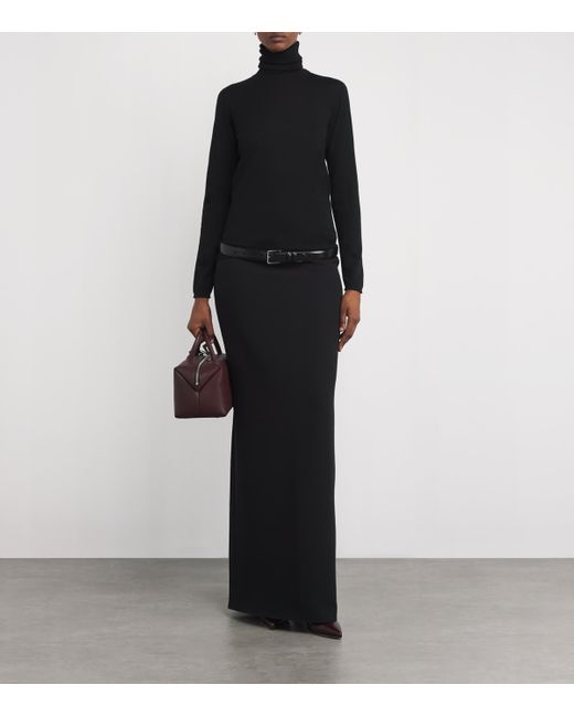 Max Mara Black Virgin Wool Turtleneck Sweater