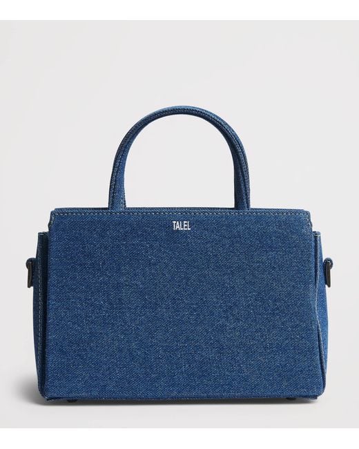 TALEL PARIS Blue Medium Denim V2 Tote Bag