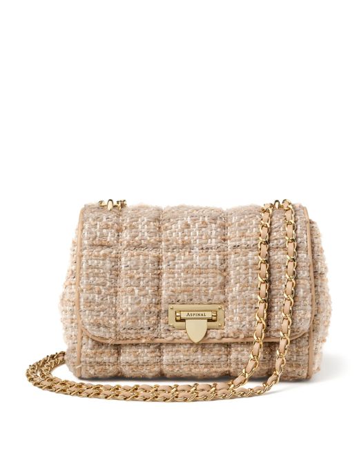 Aspinal Natural Tweed Lottie Cross-Body Bag