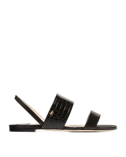 jimmy choo croc embossed flats